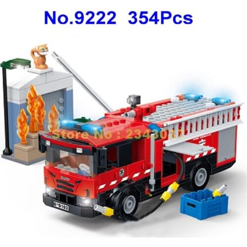 9222 354pcs Urban Fire Rescue Vehicle Ladder Truck Building Block 2 Toy