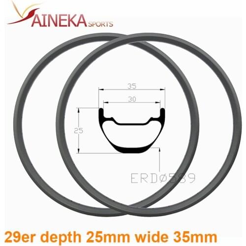 AM all moutain MTB rims 29er carbon MTB rims 25mm deep 35mm wide clicnher tubeless MTB rims
