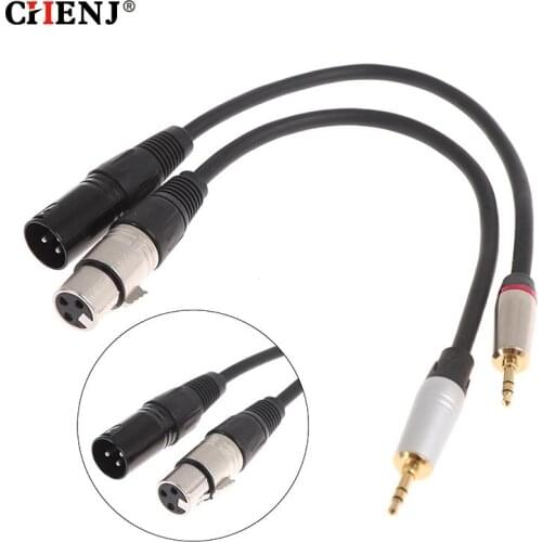 Audio Cable Canon XLR Female/Male To 3.5 Jack Male Aux Connector Gold Plated For Instrument Guitar Mixer Amplifier Bass 30cm