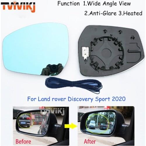 TVYVIKJ Side Rearview Mirror Blue Glass Lens For Land rover Discovery4 Discovery Sport 2013-2020 Wide Angle View anti glare door