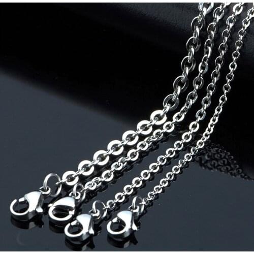 Wholesale 10pcs/lot width 1.2mm-4mm Stainless Steel Tiny O type Chain DIY Necklaces Jewelry Making 40cm -90cm