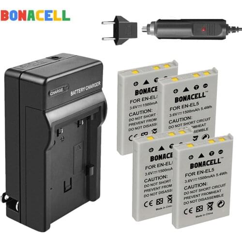 Bonacell 1500mAh EN-EL5 Digital Camera Battery + Charger For Nikon Coolpix P4 P80 P90 P100 P500 P510 P520 P530 P5000 P5100 5200