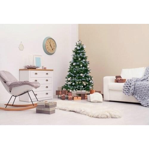 Christmas Decor Backdrop Living Room Rocking Chair Sofa Background New Year Xmas Party Decoration Newborn Portrait Photo Booth