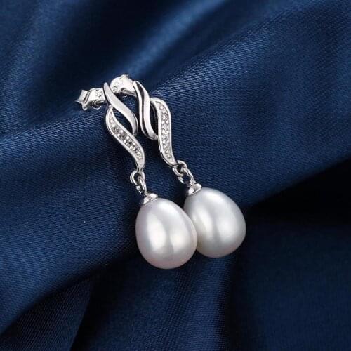 HENGSHENG 2021 Pearl Earrings Genuine Natural Freshwater Pearl 925 Sterling Silver Earrings Pearl Jewelry For Wemon Wedding Gift
