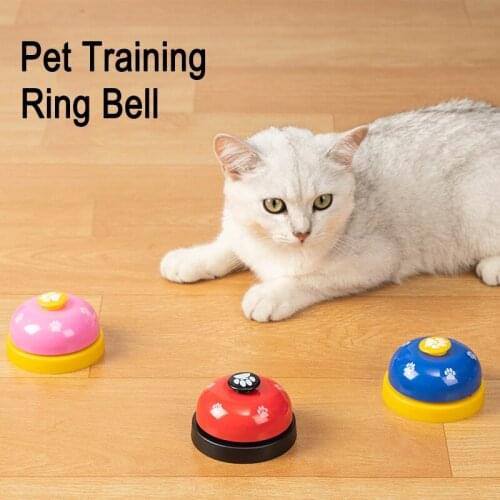 Pet Toy Training Called Dinner Small Bell Footprint Ring Dog Toys For Teddy Puppy Pet Call