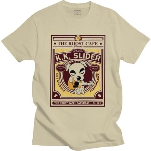 K.K. Slider Gig Poster T-Shirt Men Animal Crossing Video Games Funny Cotton Tee Top Short Sleeve T Shirts New Arrival Clothes