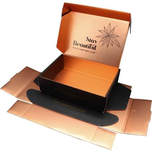 Custom logo print kleding verpakking doos carton emballage personnalisable black personalized mailer shipping boxes