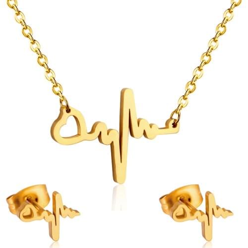 LUXUKISSKIDS Hot Sale Wedding Dubai African Pendant Heart Love Necklace Earring Jewelry Sets Luxury Jewelry Set Gift