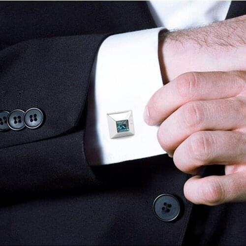 Top designer cufflinks made with Austria crystal for women men fashion square shirt cuff link for Valentines Day jewellery gift