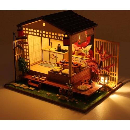 DIY Dollhouse Kit 3D Assembled Loft Handmade House Japanese Style Cabin Mini Cabin For Children Birthday Valentines Day Gift