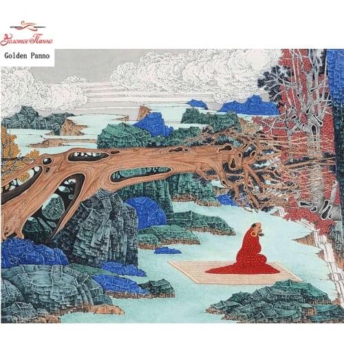 Golden Panno,Needlework,DIY DMC Cross stitch,Sets For Embroidery kit 14ct unprinted Monk Cross-Stitching,christmas1227