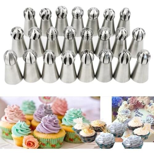 1PC Piping Nozzle Cake Cream Decoration Stainless Steel Icing Tips Cupcake Pastry Tools 10 Teeth Close Star