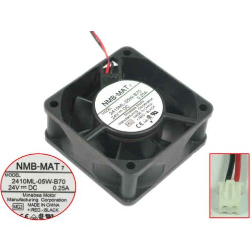 NMB-MAT 2410ML-05W-B70 MQ2 MQ3 DC 24V 0.25A 60x60x25mm Server Cooling Fan