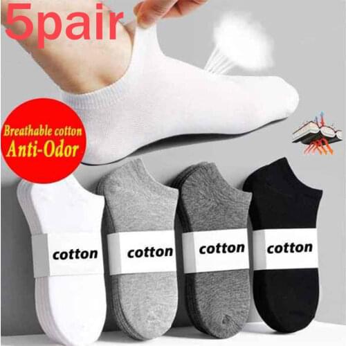 5pcs/set Men Shallow Invisible Socks Spring autumn Short Socks Pure Cotton Breathable Socks for Men Low Socks