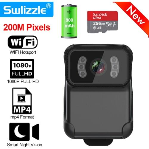 NEW CS02 1080P 200M Pixels Full HD WIFI Camera MP4 Format DV Action Cam Law Enforcement Recorder 900mAh Video Night Vision 256G