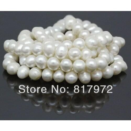 Wholesale Top Real pearl Oval Bead White Natural pearl highlight Fashion pearl 37cm Length Loose Beads women Jewelry Party Gift