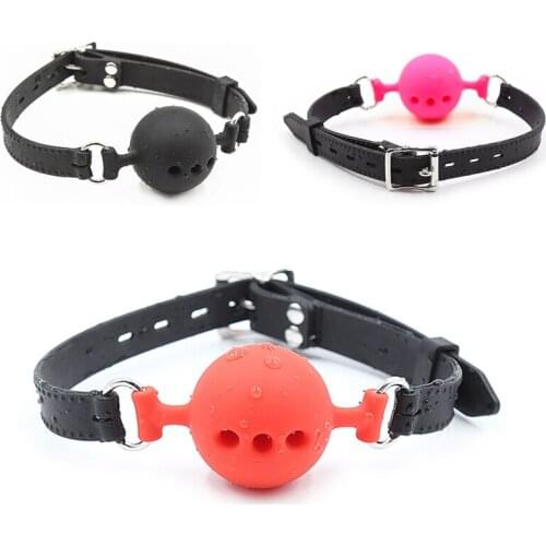 Couple Silicone Gag Ball BDSM Bondage Restraints Open Mouth Breathable Sex Ball Harness Strap Gag Sex Toy for Women Accessories