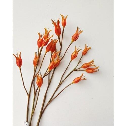 Fire of Hope Huangzhi Fruit Orange Flower Orchery Simulates Gardenia Fruit Banyan Leaf Plastic Fruit Branch