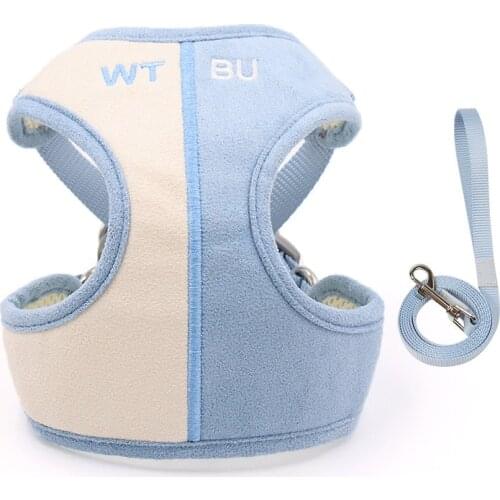 Pet Harness Traction Rope Suit Vest Harness Suede Breathable Mesh Heat Dissipation Chest And Back Small And Medium Cats And Dogs