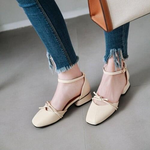Big Size 11 12 13 14 15 16 17 high heels sandals women shoes woman summer ladies Square-headed sandals with one-word buttons