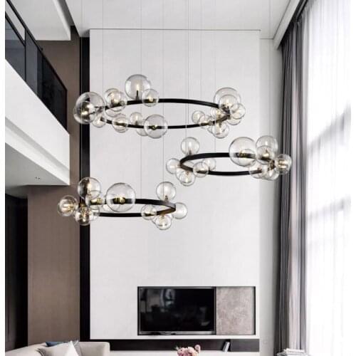 LED Postmodern Black White Glass Bubbles Designer Lamparas De Techo Ceiling Lights.LED Ceiling Light.Ceiling Lamp For Foyer
