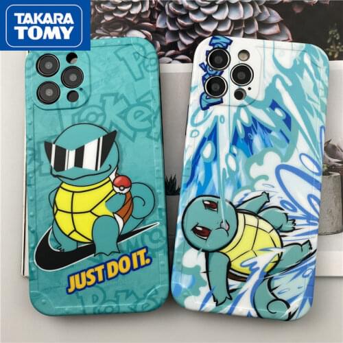 TAKARA TOMY Pokemon Squirtle Soft Case Phone Case for IPhone 6S/7/8P/X/XR/XS/XSMAX/11/12Pro/12min Phone Couple Case Cover