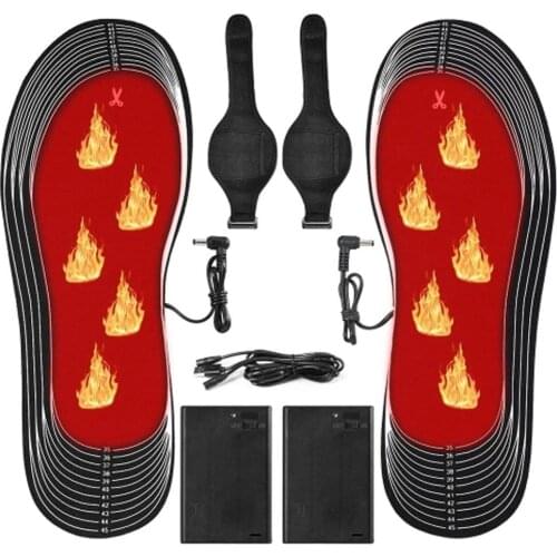 Warm Carbon Fiber Electric Heating Insoles winter Heating Insoles USB Rechargeable with 4.5V Battery Box for Skiing Camping