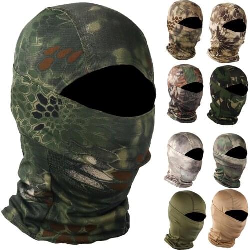 Unisex Camo Print Outdoor Camouflage Cycling Balaclava Neck Gaiter Cap Full Face Cover Motorcycle Bicycle Caps Full Face Mask