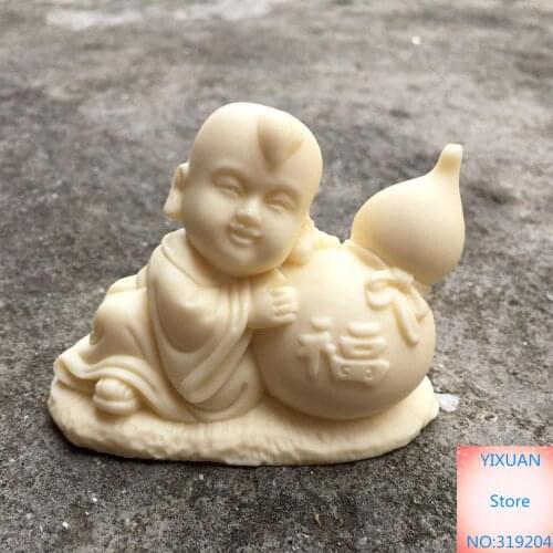 Fruta de marfil cinco bendiciones ornamento artes y artesanías (Fortuna, longevidad y riqueza) Cinco bendiciones para niñ