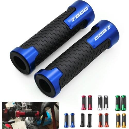 Z800 Logo Motorcycle Handlebar Grips CNC Rubber Handle Thruster Grips For Kawasaki Z800 Z 800 2013 2014 2015 2016 2017 2018