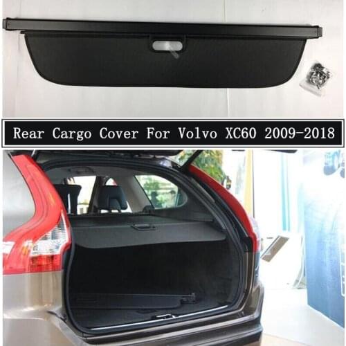 Rear Cargo Cover For Volvo XC60 2009-2018 Partition Curtain Screen Shade Trunk Security Shield Auto Accessories Black Beige