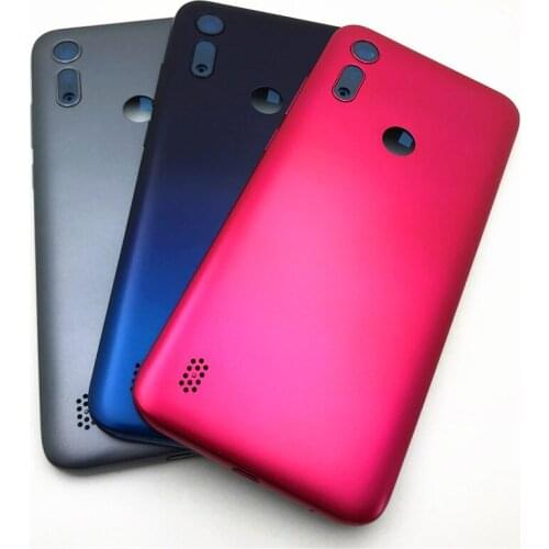 10Pcs/Lot For Motorola Moto E6S 2020 Back Battery Cover Rear Door Panel Housing Case With Power Volume button Replacement Part