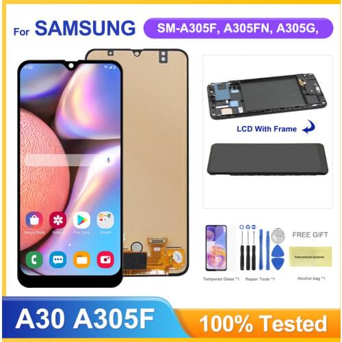 A305 Lcd For Samsung Galaxy A30 Lcd Display Touch Screen Digitizer Assesmbly For Samsung A30 A305 A305FN A305G A305GN A305YN lcd