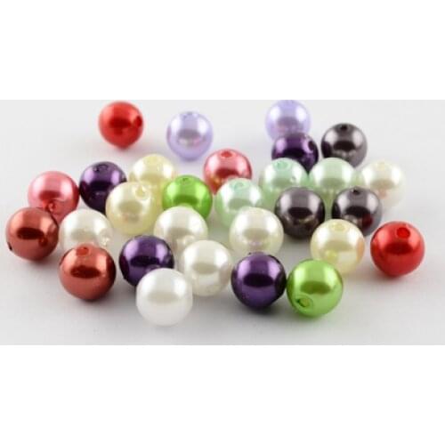 1000pc Imitation Pearl Acrylic Beads Round 10mm White Mixed color For DIY Jewelry Making Necklaces Bracelets Handicraft Supplies