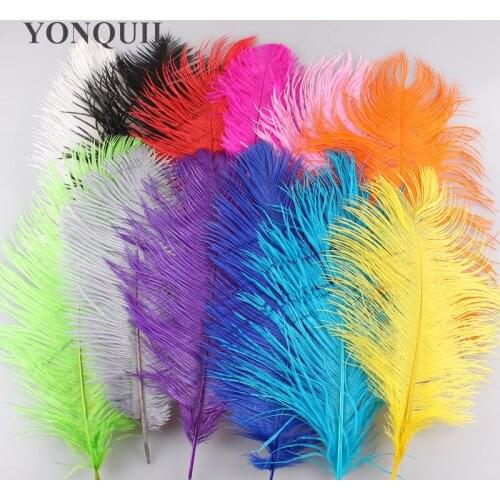12 Color Available 10"-12"/25-30CM Ostrich Feathers Plumage Flapper Dresses For Wedding Part Decoration 100Pcs/Lot