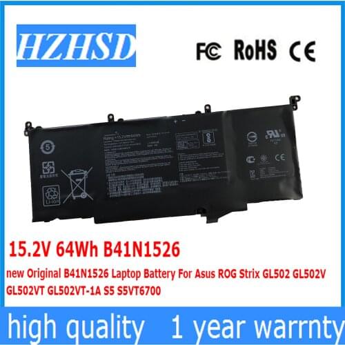 15.2V 64Wh B41N1526 new Original B41N1526 Laptop Battery For Asus ROG Strix GL502 GL502V GL502VT GL502VT-1A S5 S5VT6700