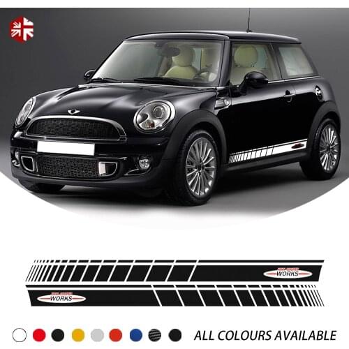 2 Pcs Car Door Side Stripes Sticker John Cooper Works Styling Body Decal For MINI Cooper S R56 One JCW Accessories