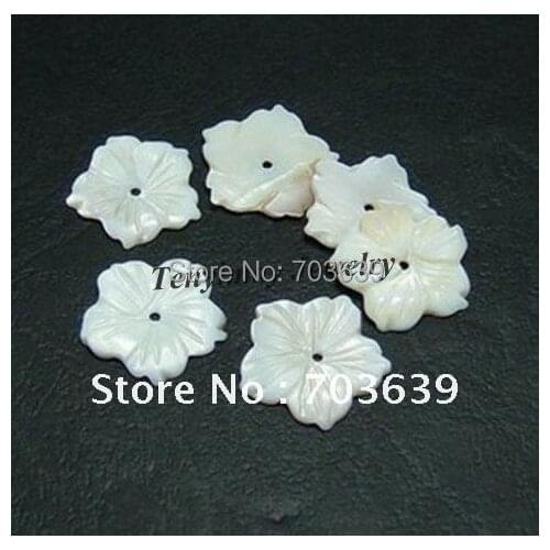 22mm Carved Flower Shell Pendants For DIY Free Shipping(50pcs)
