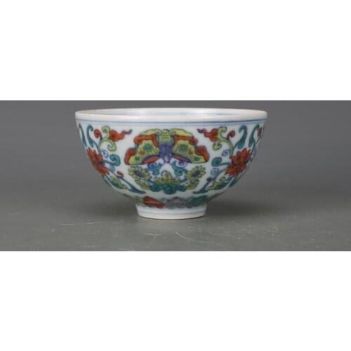 Antique QingDynasty porcelain cup,Color flower cup ,Hand painted crafts,Home Decoration,collection & adornment