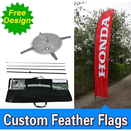 Free Design Free Shipping Single Sided Cross Base Banners Flag Signs Advertising Feather Flag Nation Custom Feather Banners