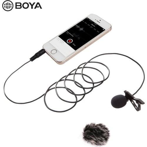 BOYA BY-LM10 Smartphone Audio Video Recording Omnidirectional Lavalier Microphone for iPhone 6 6s 5 4s Sumsang S6 S5 S4 HTC