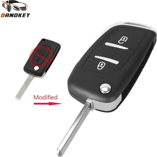 Dandkey 2 Button Modified Flip Folding Key Case FOB Case Shell For Citroen C2 C3 C4 C5 C6 C8 CE0536 key shell