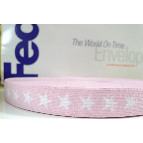 27 Yards 3/4'' 20mm Baby Pink Color Star Print Jacquard Underwear Elastic Tape