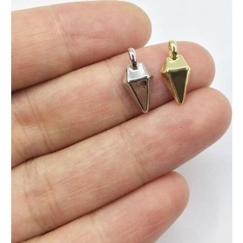 Eruifa 20pcs 7*14mm Beutiful Triang gold/Silver plated Zinc alloy Charms Pendant Jewelry DIY Necklace Bracelet Earrings 2 colors