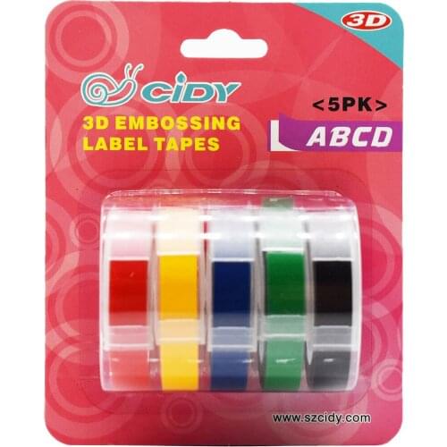 9mm 3D Embossing PVC Label Tapes Label printers For DYMO MOTEX 3D Label Maker Printer Accessories