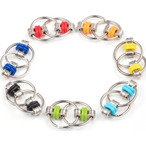 Flippy Chain Fidget Toy Stainless Steel Key Ring Decompression Toy for Office Worker Autism ADHD