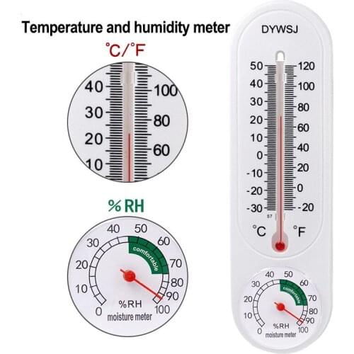 Indoor temperature & humidity meter breeding planting frozen pointer temperature moisture meter long wall-mounted thermometer