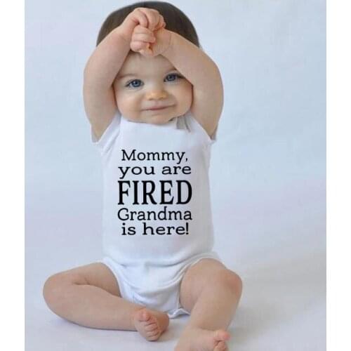 Summer Fashion Toddler Baby Boys Girl Rompers Mommy You Are Fired Grandma Is Here Cotton Jumpsuit Cute Style Spring Kids Clothes