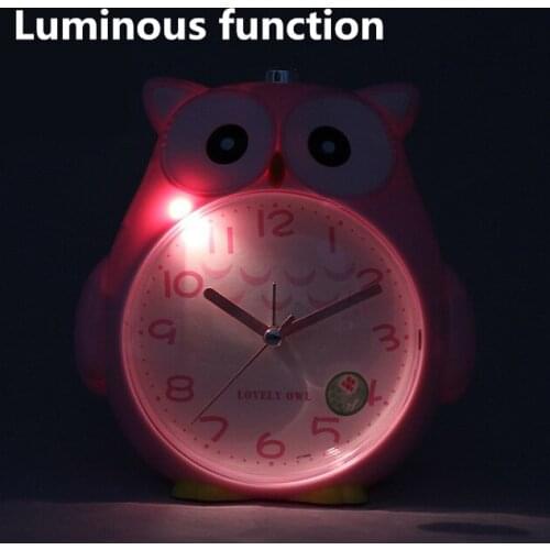 Cute owl Alarm Clock Table Watch Luminous function Alarm Clock for Kids Friends Gifts Silent Sweeping movement