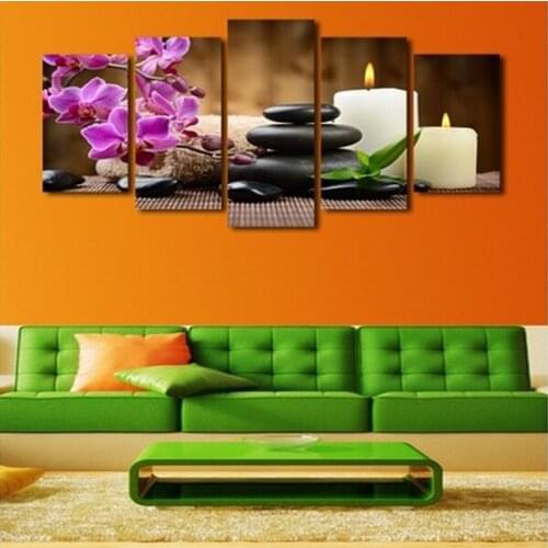 2016 New 5 Panels Modern Fashion Canvas Printed Painting Flowers Picture Printed on Canvas Wall Art Decoration Gifts